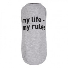 Борцовка для собак Pet Fashion «my life - my rules» M (серая)