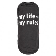 Борцовка для собак Pet Fashion «my life - my rules» S (чёрная)