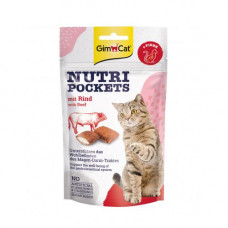 Витаминные лакомства для кошек GimCat Nutri Pockets Говядина+Солод (Мальт) 60 г