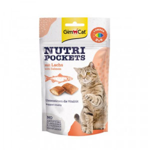 Витаминные лакомства для кошек GimCat Nutri Pockets Лосось+Омега 3 и Омега 6 60 г