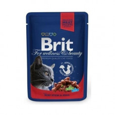 Brit Premium Cat pouch тушеная говядина и горошек