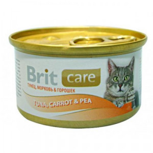 Brit Care Cat k 80g тунец, морковь и горох