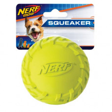 Игрушка NERF Tire Squeak Ball мячик зеленый/голубой маленький для собак