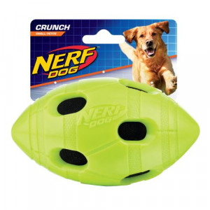 Игрушка NERF TPR Crunch BASH Football мячик зеленый/красный маленький для собак